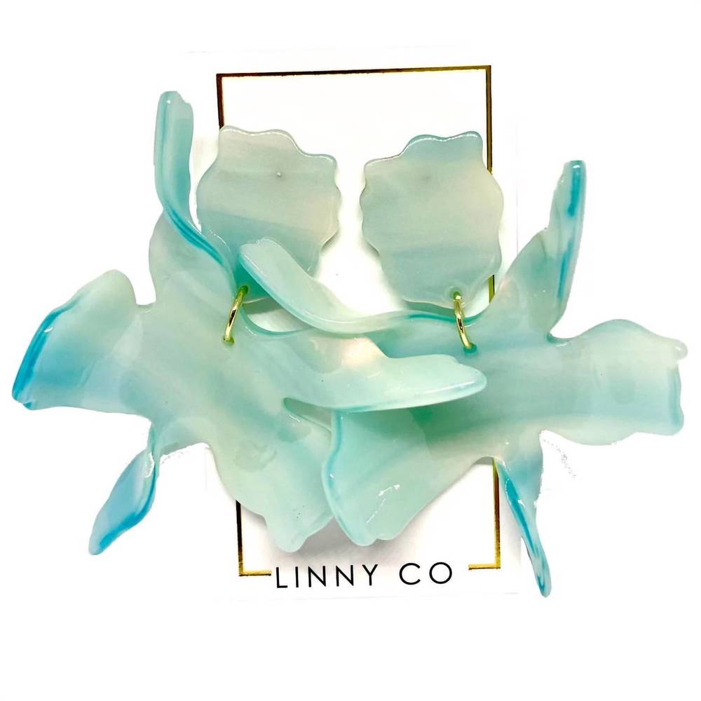 NEW LINNY CO women's flora earrings in glacier